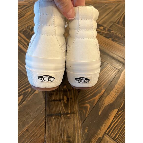 Vans Sk8 Hi Stacked High Top Platform Sneakers White Shoes Women 7 Skateboarding - Picture 11 of 16